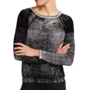 Blanc Noir Huntress Mesh Boyfriend Sweater Small